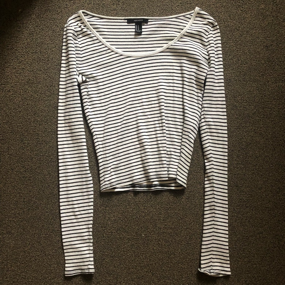 Forever 21 Striped Long Sleeve Top